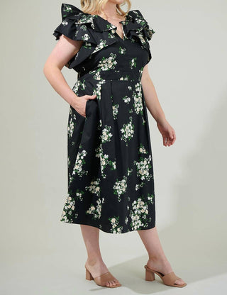 Sugarlips - Emery Floral Tie Midi Dress