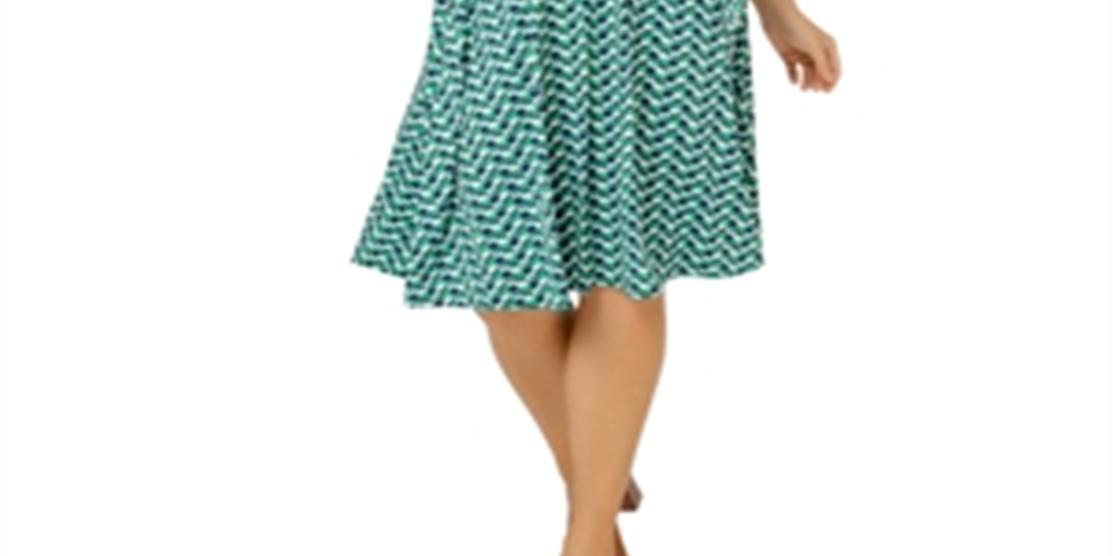 Leota Women's Faux Wrap Dress Green Size 1X
