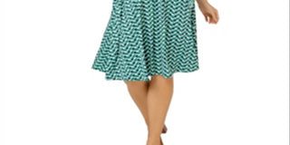 Leota Women's Faux Wrap Dress Green Size 1X