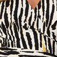 Leota Women's Inky Zebra Perfect Wrap Dress Black