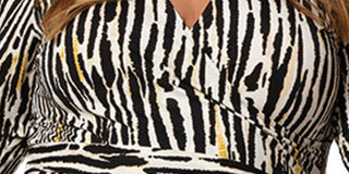 Leota Women's Inky Zebra Perfect Wrap Dress Black