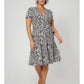 Leota Plus Zebra Print Wrap Dress White Size 1X