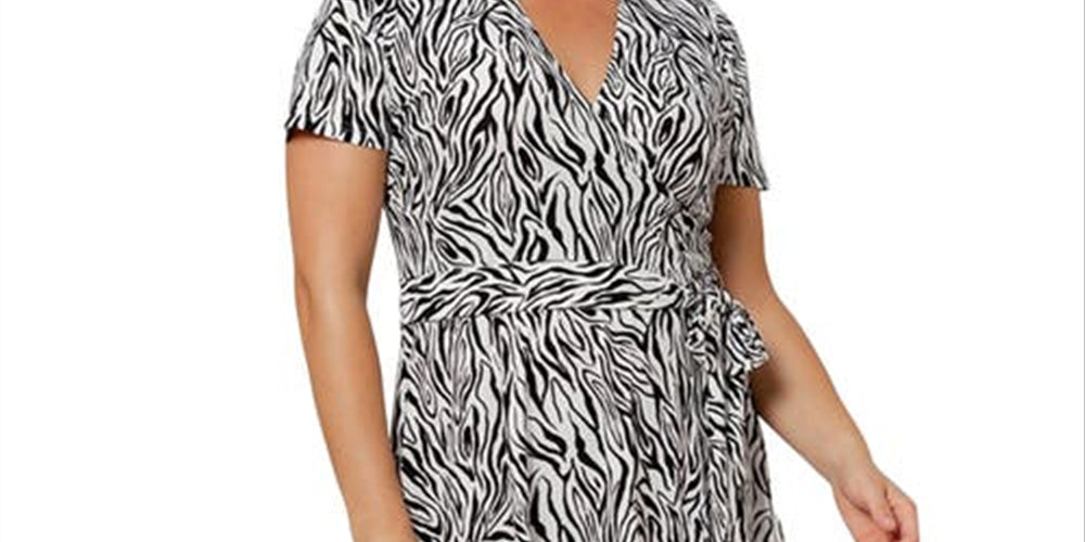 Leota Women's Perfect Wrap Midi Dress Black Size 3X