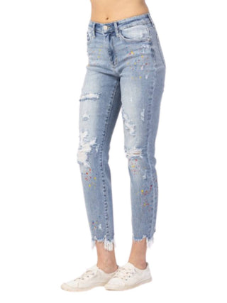 Judy Blue - Paint Splatter Boyfriend Jean