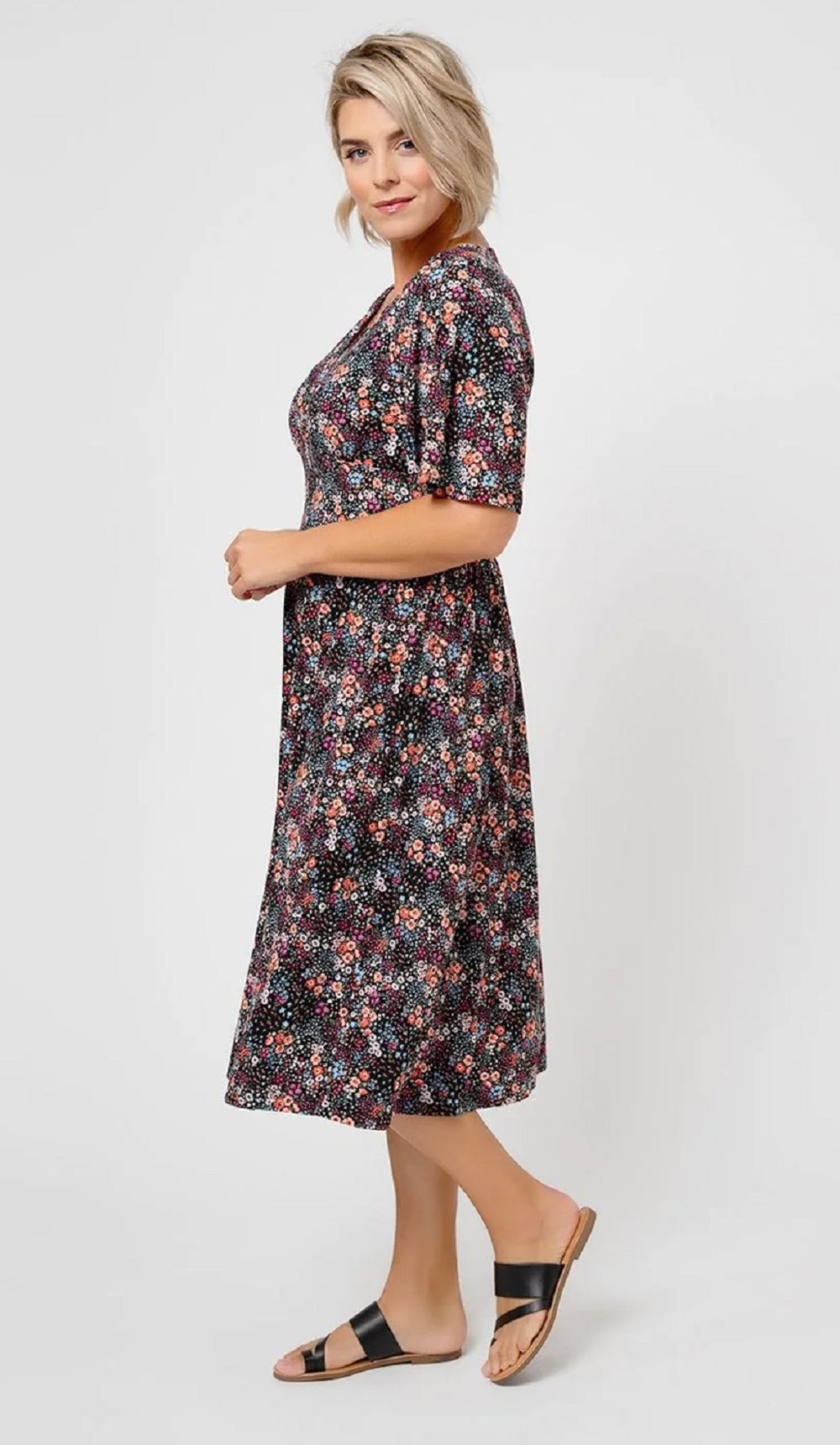 Leota Women's Confetti Floral Lord & Taylor Zoe Dress Black