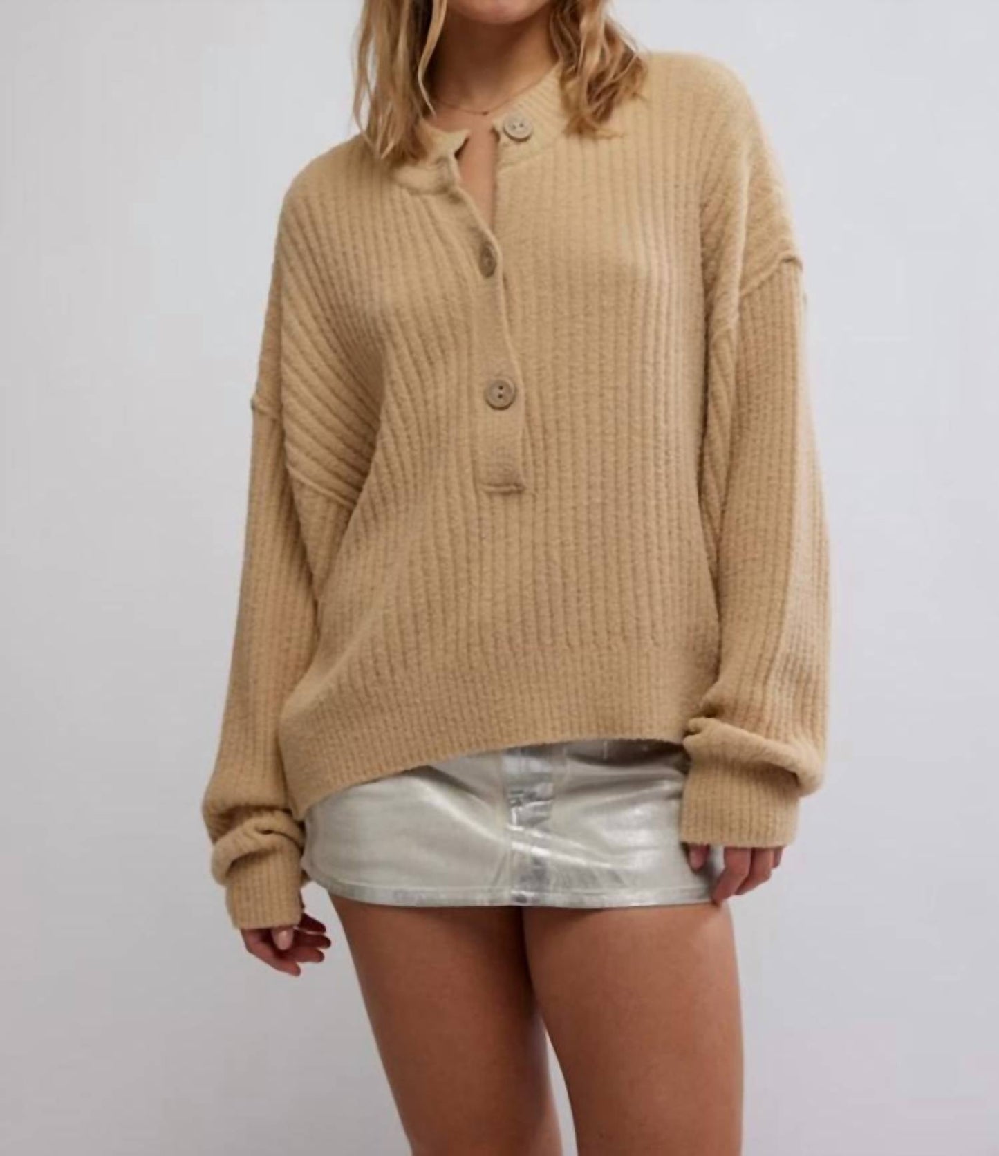 Free People - Cocoa Henley Top