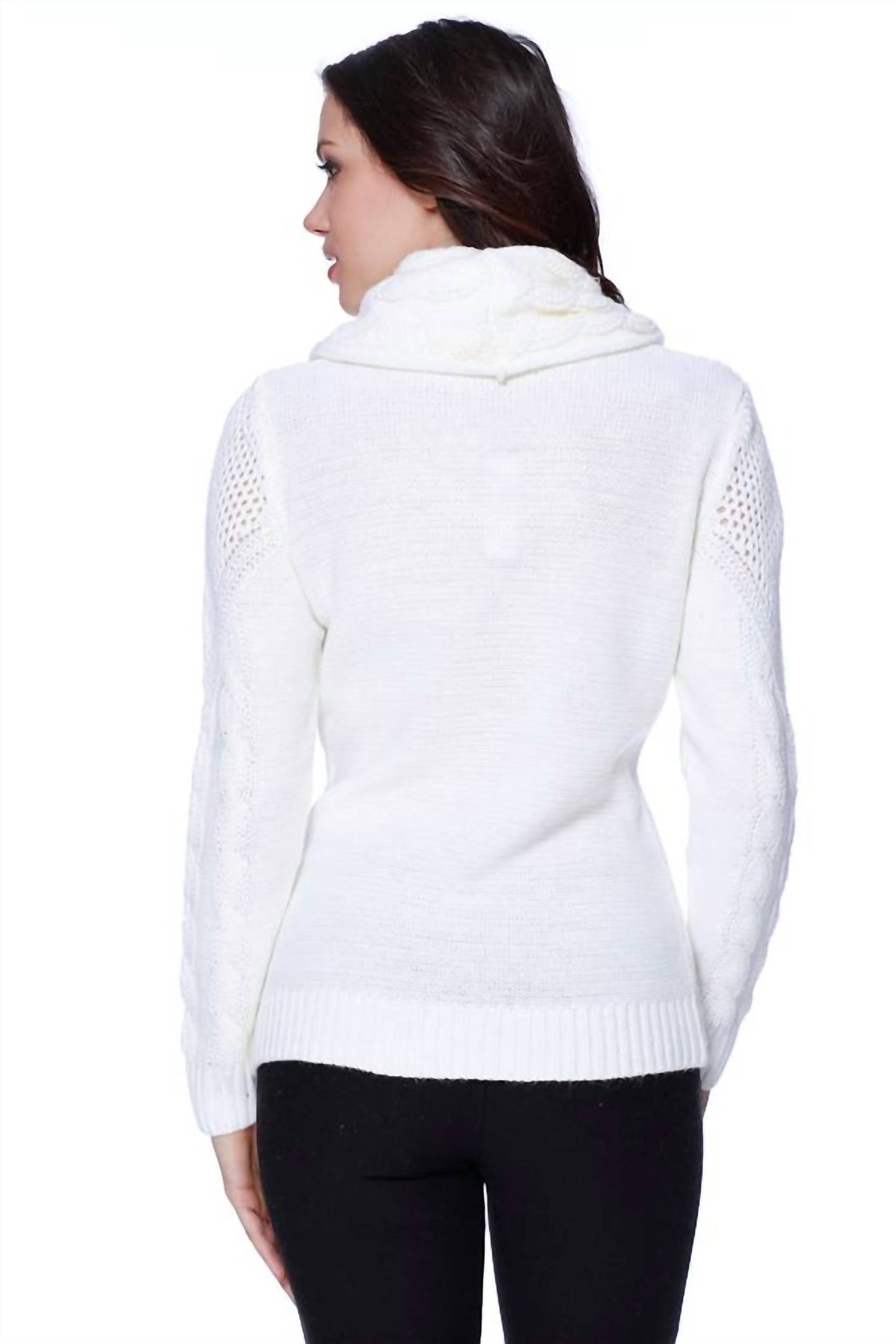 French Kyss - Juliana Cable Knit Sweater Attach Scarf