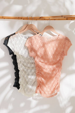 Free People - KEEP IT SIMPLE LACE BABY TEE