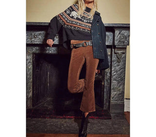 Free People - In My Feelings Velvet Crop Slim Flare Pants