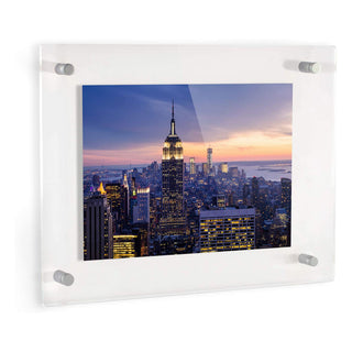 ArtToFrames 12x16 In Floating Acrylic Frame w/ Muted Chrome Wall Mount Hardware