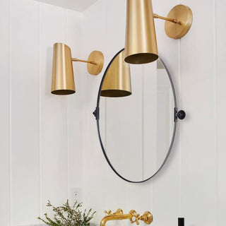 ANDY STAR Modern 25 x 38 Inch Oval Wall Hanging Bathroom Mirror, Matte Black