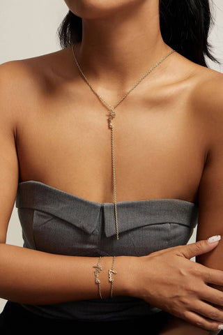 Eklexic - Women's Dainty Script Mama Lariat Necklace