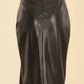 Dolce Cabo - Faux Leather Side Slit Skirt