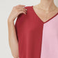 Entro - Color Block V-neck Top