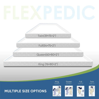 FlexPedic Flex Fresh 2 Inch Gel Infused Memory Foam Mattress Topper, Twin Size
