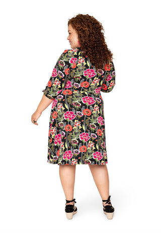 Leota Curve Sweetheart Becca Dress Garden Party Black Multi