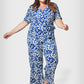 Leota Women's Kayla In Two Tone Floral Jumpsuit Blue