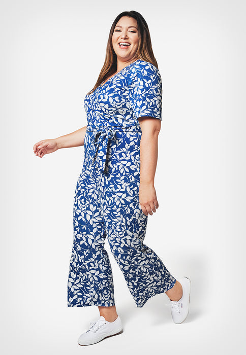 Leota Women's Kayla In Two Tone Floral Jumpsuit Blue