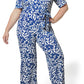 Leota Women's Kayla In Two Tone Floral Jumpsuit Blue
