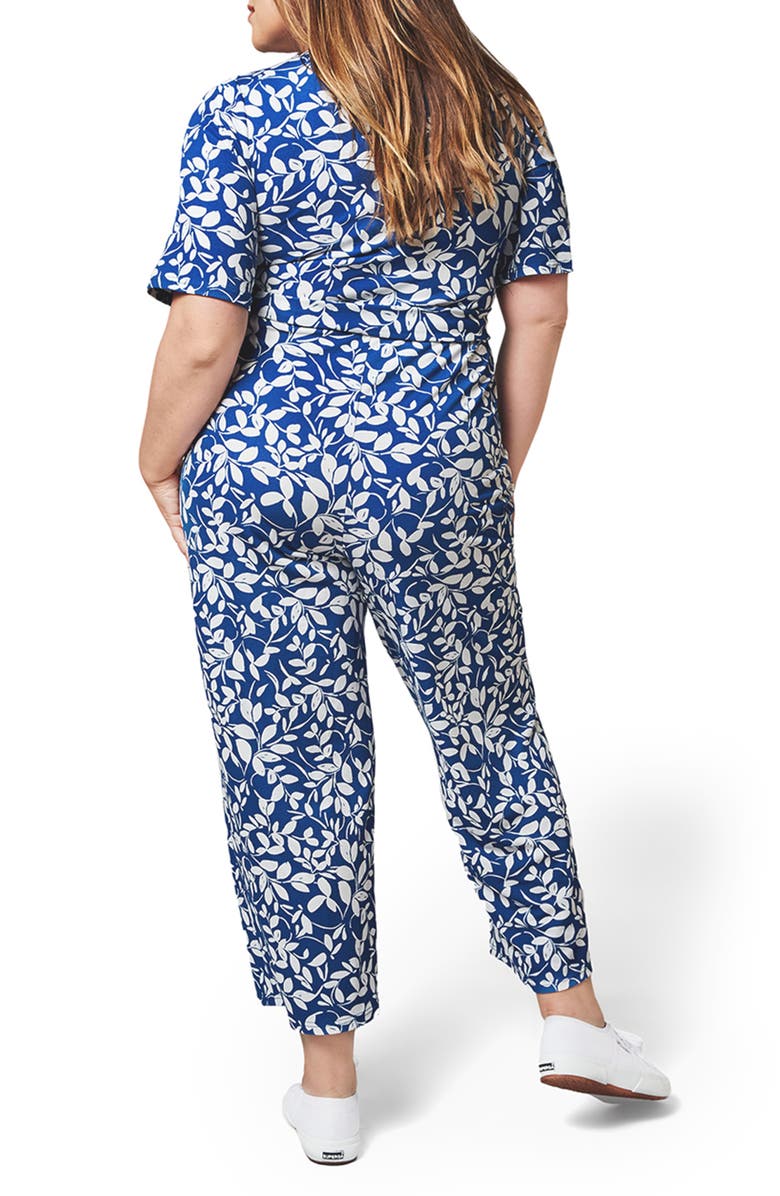 Leota Women's Kayla In Two Tone Floral Jumpsuit Blue
