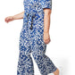 Leota Women's Kayla In Two Tone Floral Jumpsuit Blue