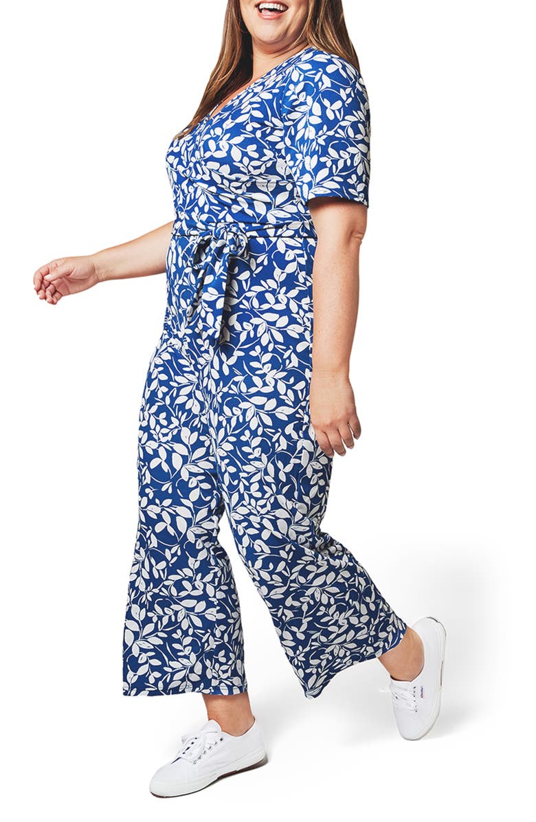 Leota Women's Kayla In Two Tone Floral Jumpsuit Blue