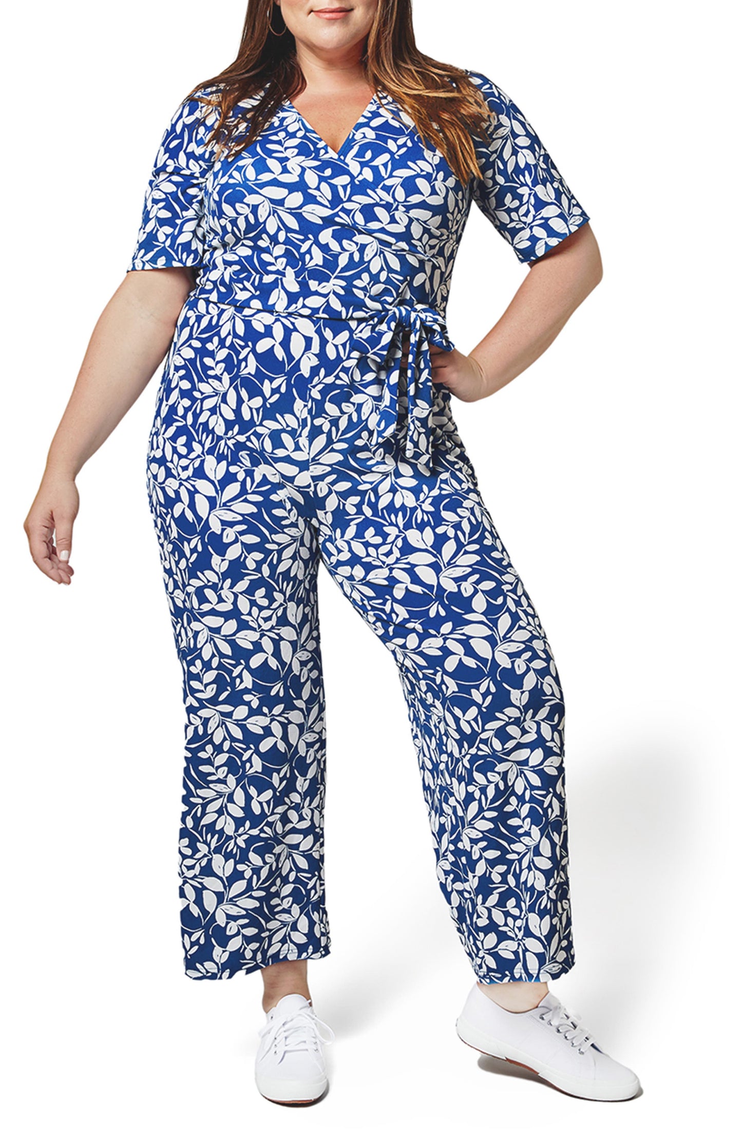 Leota Women's Kayla In Two Tone Floral Jumpsuit Blue