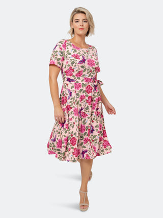 Leota Women's Flutter Lord & Taylor Giselle Dress Pink Size 1X