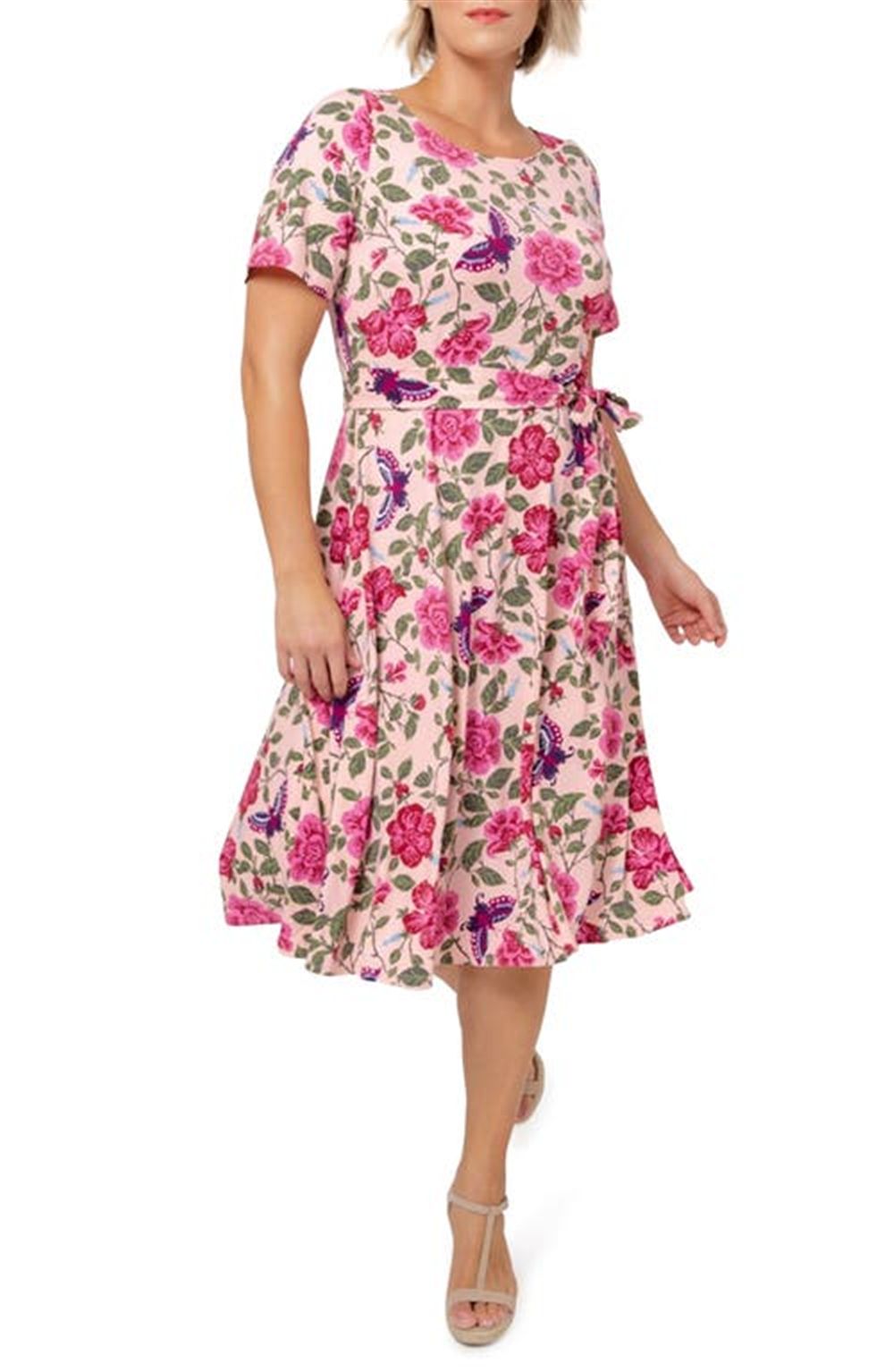 Leota Women's Giselle Floral Dress Pink Size 3X