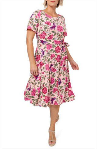 Leota Women's Giselle Floral Dress Pink Size 3X
