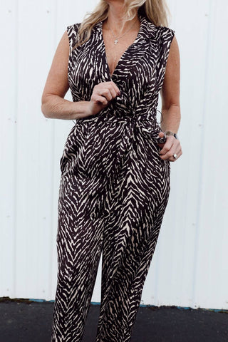 Dress Forum - Untamed Sleeveless Shirt Jumpsuit