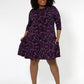 Leota Women's Melanie 3/4 Sleeve Dress (Curve) Purple