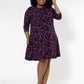 Leota Women's Melanie 3/4 Sleeve Dress (Curve) Purple Size 3X