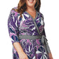 Leota Women's Floral Wrap Dress Purple Size 3X