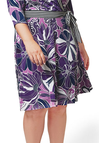 Leota Women's Floral Wrap Dress Purple Size 3X