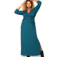 Leota Women's Perfect Wrap Maxi Dress Green Size 3X
