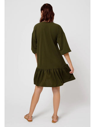 Leota Women's Solid Kalamata Lord & Taylor Luna Dress Green Size 1X