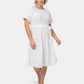 Leota Women's Genesis Eyelet Jersey Dress White Size 1X