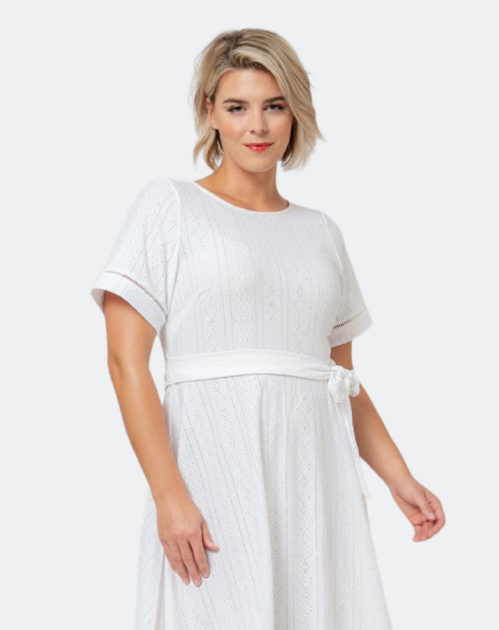 Leota Women's Genesis Eyelet Jersey Dress White