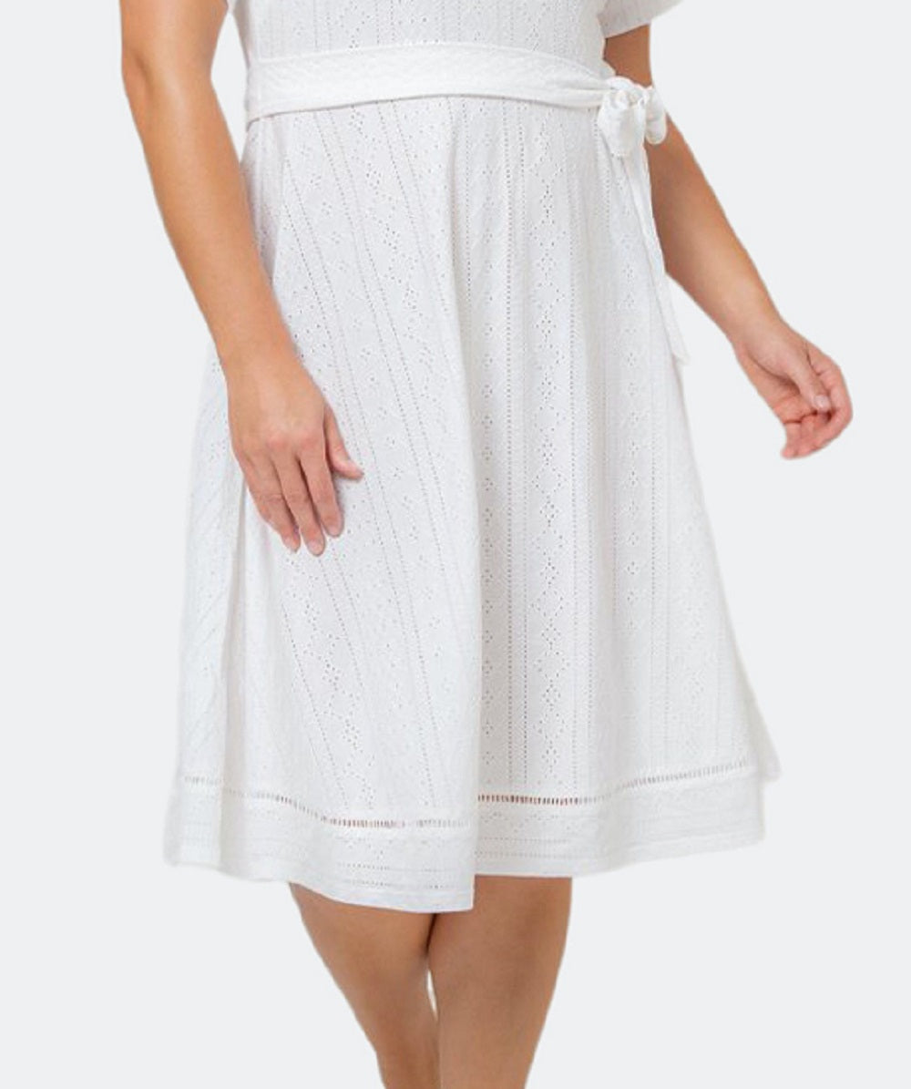 Leota Women's Genesis Eyelet Jersey Dress White