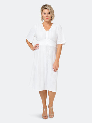 Leota Women's Aaliyah Eyelet Dress White (Curve) 2X