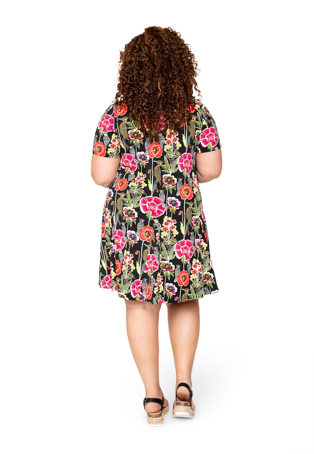 Leota Curve Serenity Dress Garden Party Black Multi