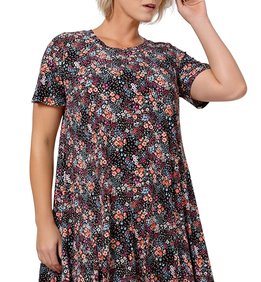 Leota Women's Serenity Dress in Confetti Floral Black Multi 1X Lord & Taylor Multi Size 1X