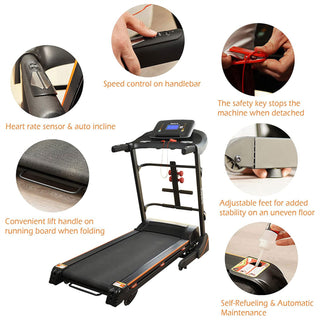 Ksports 16.5 In Wide Foldable Home Treadmill w/ Bluetooth & Fitness Tracking App