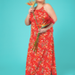 Leota Women's Cameron Floral Maxi Dress Pink Size 3X