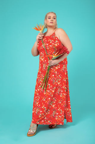 Leota Women's Cameron Floral Maxi Dress Pink Size 3X