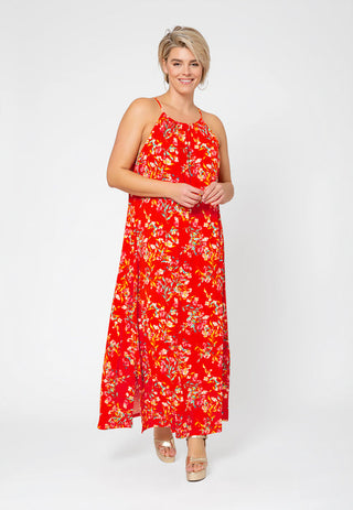 Leota Women's Cameron Maxi Dress Red Size 1X