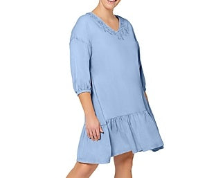 Leota Women's Luna Embroidered Shirtdress Blue