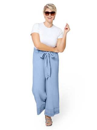 Leota Women's Lupita Culottes Dress in Chambray Blue 3X Lord & Taylor Blue Size 3XL