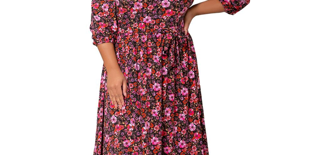 Leota Women's Iman Dress Pink Size 2X
